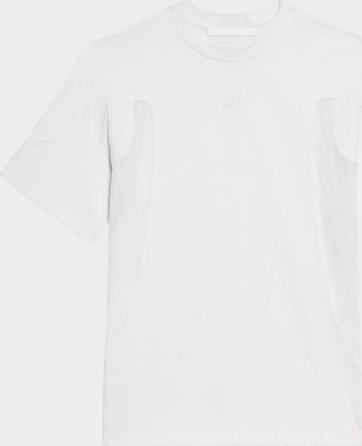 Helmut Lang Mens Sport Mesh-Panel Crewneck T-Shirt