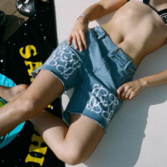 Ripndip Ranagram Denim Shorts In Blue