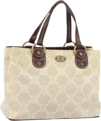 Celine Pre-owned Handbags, female, Beige, Size: ONE SIZE Pre-owned Canvas Handbag