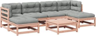 vidaXL Set De Sof&aacute;s Jard&iacute;n 7 Pzas Con Cojines Madera Abeto Douglas Vidaxl