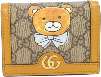 Gucci Beige Mustard Gg Supreme Canvas Leather Wallet (Bi-Fold) (Pre-Owned)