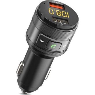OEM Transmisor Fm Bluetooth Para Coche - Jinfgerne - Cargador R&aacute;pido Qc3.0, Llamadas Manos Libres, Doble Puerto Usb, Sonido Est&eacute;reo