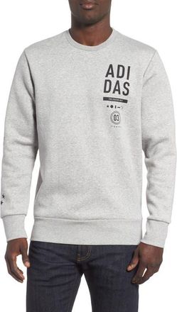 adidas International Regular Fit Sweatshirt in Medium Grey Heather at Nordstrom, Size Small