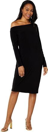 Norma Kamali Long Sleeve Drop Shoulder Dress Womens Dress Black : XS, Jersey/Polyester/Spandex