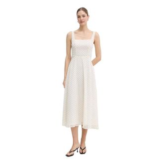 Rotate Rotate Birger Christensen - Flared Midi Jurk - Dames - Jurken - Beige - Maat: L
