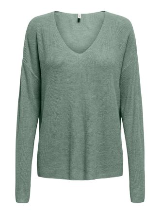 Only Strickpullover ONLY ONLLECIA LIFE LS LOOSE V-NECK CC KNT, Damen, Gr. XS (34), l.pad detail:melange, Strick, Obermaterial: 50% Viskose, 28% Polyester, 