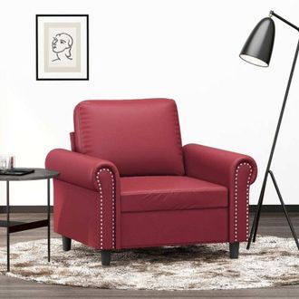 vidaXL Sill&oacute;n Cuero Sint&eacute;tico Rojo Tinto 60 Cm Vidaxl