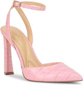 Jessica Simpson Ocanna Ankle Strap Pointed Toe Pump in Pink Sugar at Nordstrom, Size 6.5