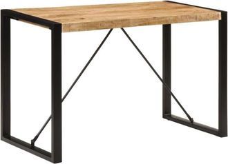 vidaXL Vidaxl - Mesa de comedor madera maciza de mango rugoso 120x55x76 cm