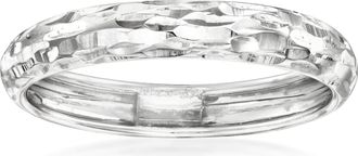 Ross-Simons Italian 14kt White Gold Diamond-Cut Ring