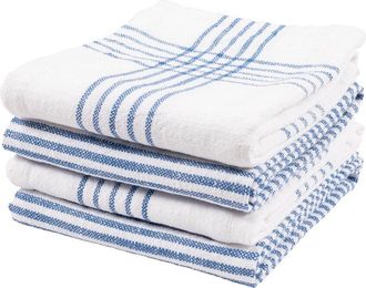 KAF Home Kaf Home Monaco Relaxed Casual Cotton Slubbed Kitchen Towel Set Of 4
