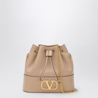 Valentino Garavani Pink Leather Vlogo Signature Mini Hobo Bag