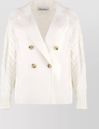 Max Mara wool jacket with cable knit detail