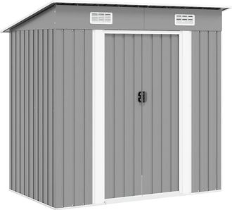 vidaXL Caseta De Jard&iacute;n De Metal Gris Vidaxl