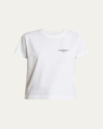 Tシャツ・カットソー GIVENCHY FW25 White cotton t-shirt (BM71653Y6B 100) T-shirt with logo GIVENCHY BM71653Y6B 100 - Ancote