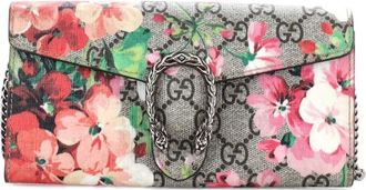 Gucci Dionysus Chain Wallet Blooms Print GG Coated Canvas Small crossbody bag - Bruin