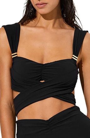 Reiss Maisie Strappy Bikini Top in Black at Nordstrom, Size 10 Us