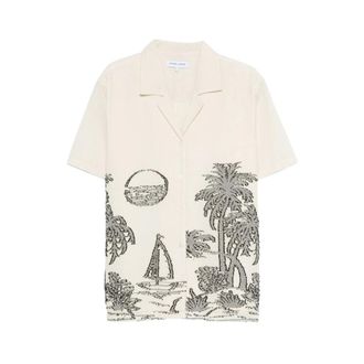 Maison Labiche Short Sleeve Shirts, male, Beige, Size: XL Short Sleeve Shirt