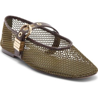 Steve Madden Lucia Mary Jane Flat in Olive at Nordstrom, Size 5.5