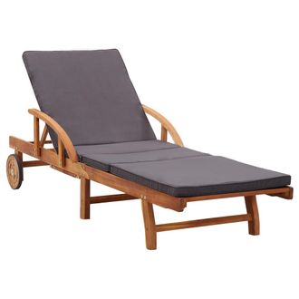 vidaXL Vidaxl - Tumbona Con Coj&iacute;n Madera Maciza De Acacia