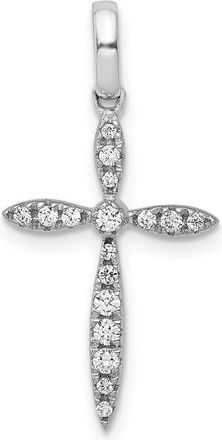 Diamond2Deal 14k White Gold 1/6 carat Diamond Cross Pendant