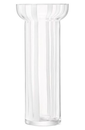LSA Stripe 12.5-Inch Vase in White at Nordstrom