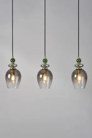 BHS Seline Green Diner Pendant Ceiling Light in Gold
