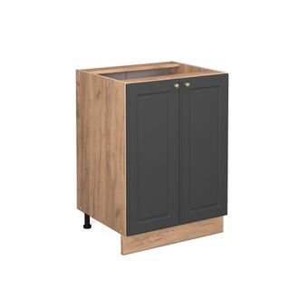 Vicco Mueble Bajo De Cocina Fame-line, Antracita-oro, 60 Cm Sin Encimera, Vicco
