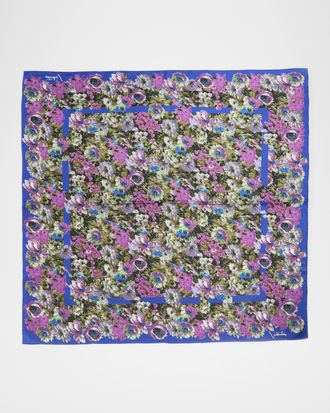 Valentino Garavani Floral Silk Foulard Scarf