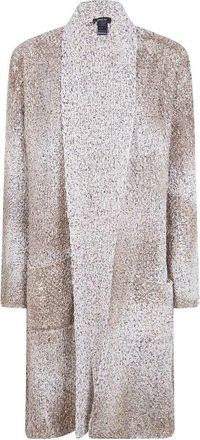 Avant Toi Laminated Scratched Effect Moss Stitch Cardigan