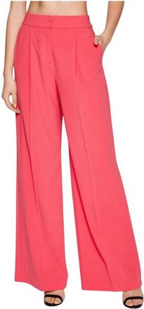 Patrizia Pepe Pantalone - Dames - Wijde Broeken - Rood - M - Leer - Broeken