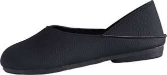 Generic Black Womens Flat Shoes with Two-Way Wear in Soft Leather, Breathable Design for Summer and Fall, Versatile and Comfortable