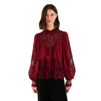 Farm Rio Mujer, Blusas y Camisas, Marr&oacute;n, Talla: S