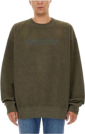 Alexander McQueen Logo Sweatshirt - Heren - Sweatshirts - Groen - S - Katoen - Hoodies & sweatvesten