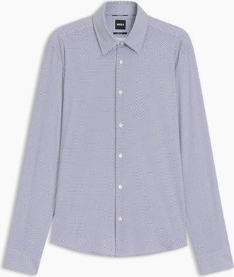 HUGO BOSS Mens BOSS Black P LIAM K F 261 Shirt 100 White - Purple - Size: 46/Regular