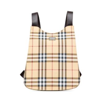 Burberry Pre-owned Backpacks, female, Brown, Size: ONE SIZE Pre-owned Check Pattern Backpack