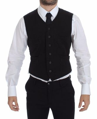 Dolce & Gabbana Zwart Katoenen Vest Klassieke Stijl