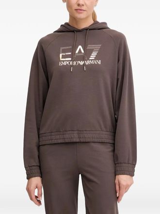 Emporio Armani logo-print hooded tracksuit - Brown