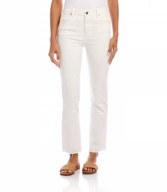 Karen Kane Raw Hem Straight Jeans - Petite In Off White