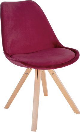 Clp Silla De Sal&oacute;n Sofia Tapizada En Terciopelo Burdeos Natural (cuadrado)