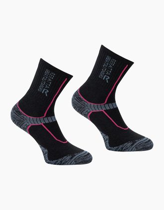 Regatta Womens Regatta Womens/Ladies Merino Wool Hiking Crew Socks - Black/Black - Size: 6/6.5/7/7.5/8