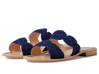 Jack Rogers Womens Jack Rogers Laurin 152241SA02 Slide Blue Crochet Flat Sandals VER800