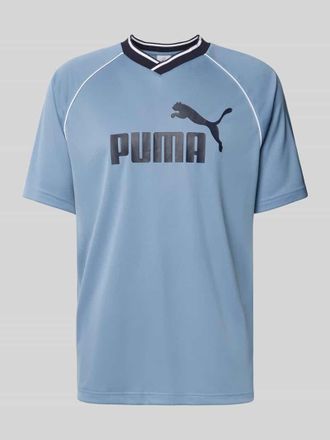 Puma Trikot mit Label-Print in Hellblau, Gr&ouml;&szlig;e XXL