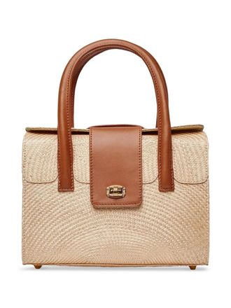 Poolside The Main Street tote bag - women - Straw/Leather - One Size - Neutrals