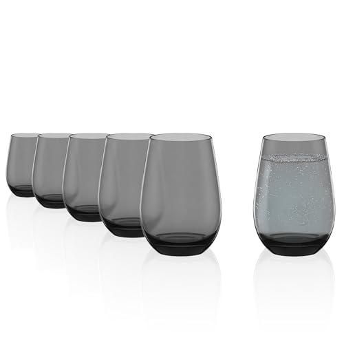 Stölzle Wassergläser Elements Rauchgrau 6er-Set 465 ml - Allroundgläser für Wasser, Saft & Cocktails - Hochwertige Trinkgläser aus bleifreiem Kristallglas - S ab 45,90 €