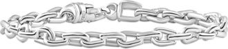 Pompeii3 Mens Polished Steel Clasp 6mm Thin Oval Flexible Link 8.5 Bracelet