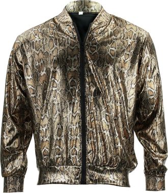 Loud Elephant Unisex Shiny Bomber Jacket - Snake (X-Large)