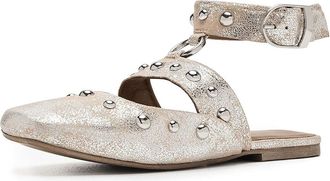 Free People Camille Mystic O-ring Flats Womens Dress Flat Shoes Champagne Foiled Sue : EU 38.5 (US Womens 8.5) M, Suede