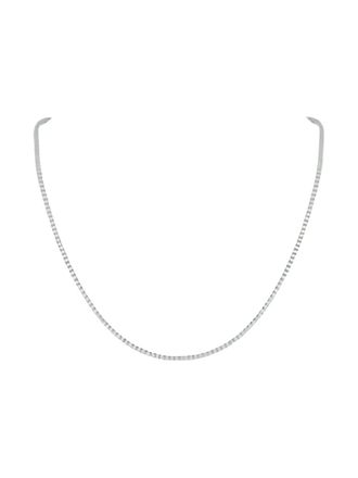 Luxury Bazaar 18kt witgouden Tennis halsketting met diamant - Zilver