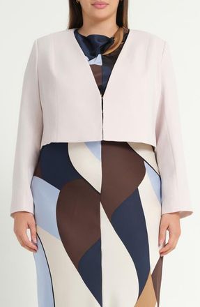 Estelle Billie Crop Jacket in Oyster at Nordstrom, Size 16W